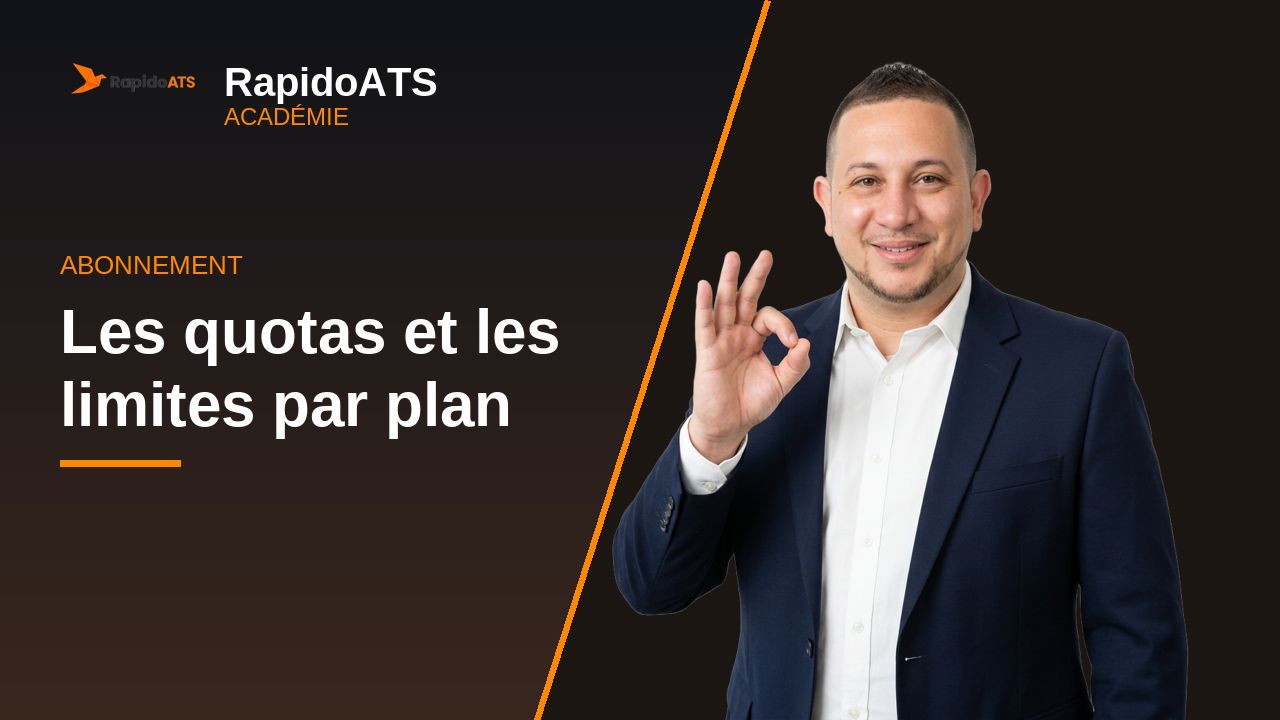 Tutoriel vidéo RapidoATS — Les quotas et les limites par plan : vignette de la vidéo