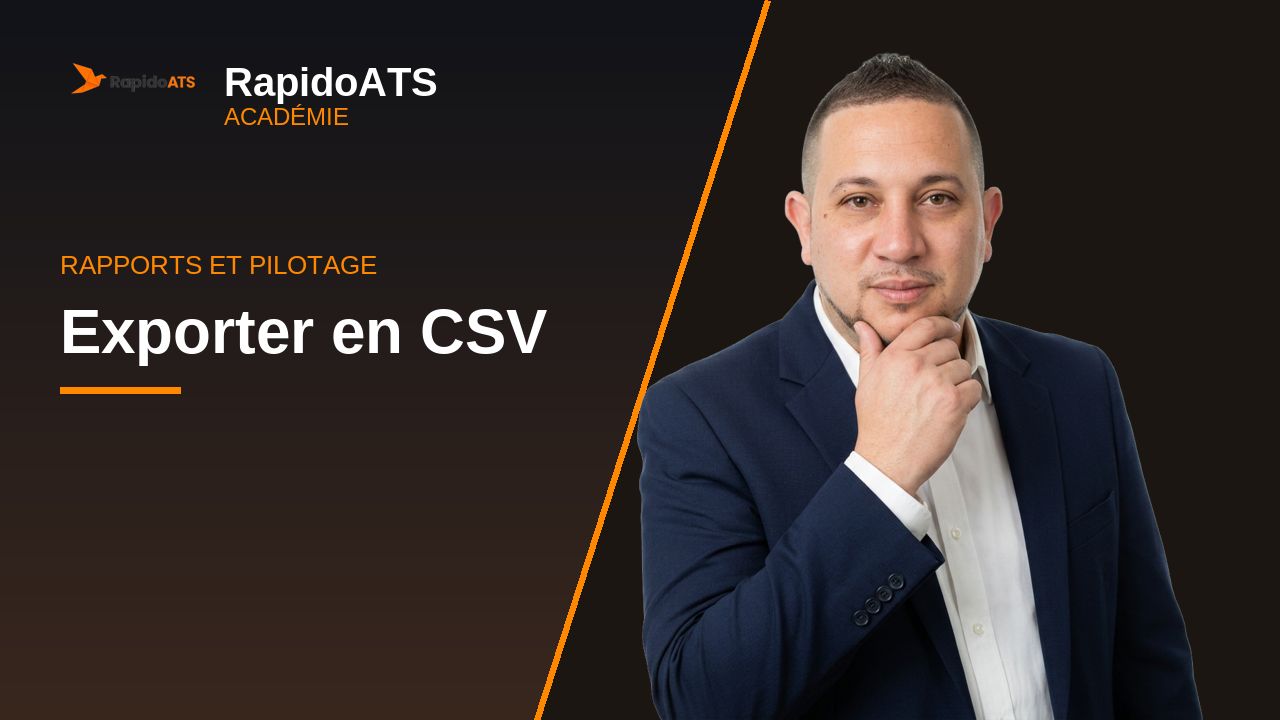 Tutoriel vidéo RapidoATS — Exporter en CSV : vignette de la vidéo