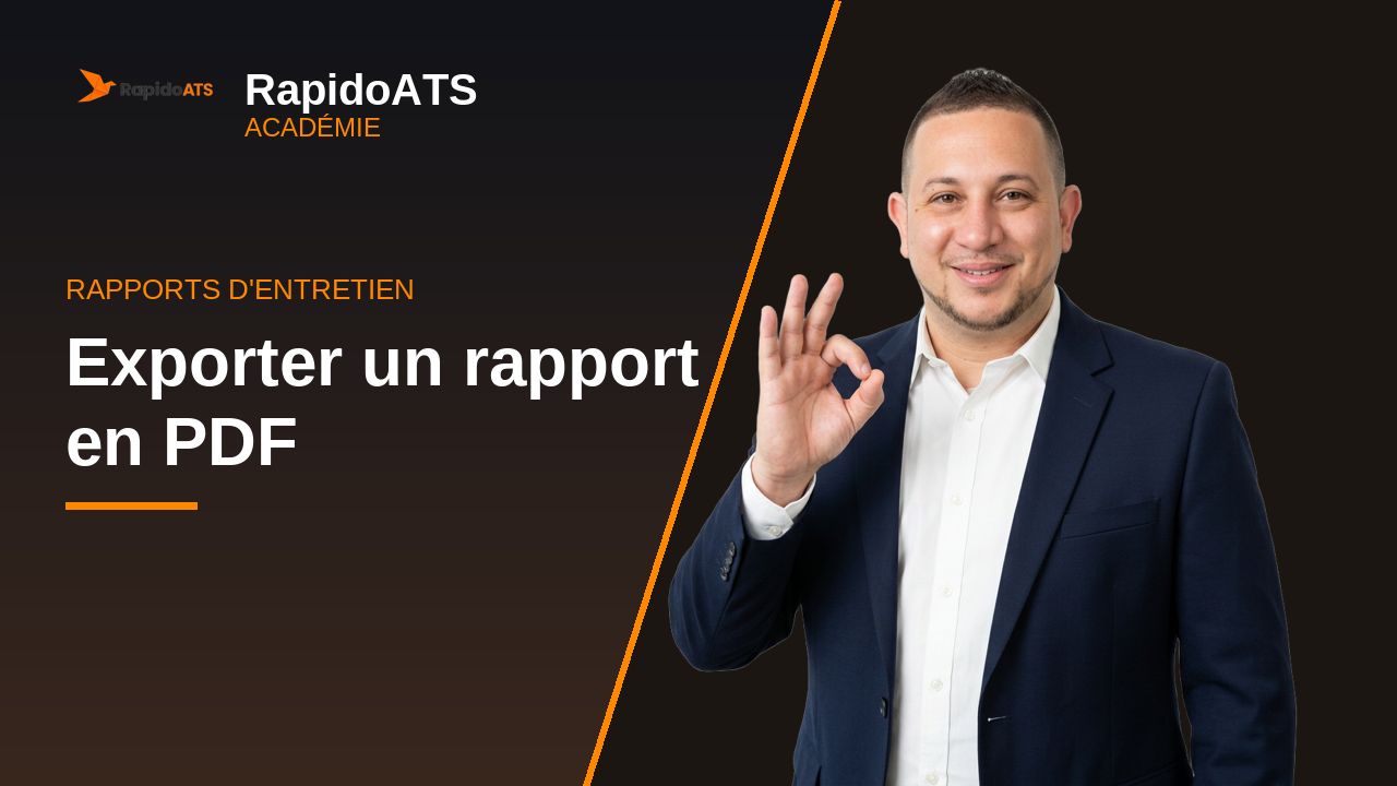 Tutoriel vidéo RapidoATS — Exporter un rapport en PDF : vignette de la vidéo